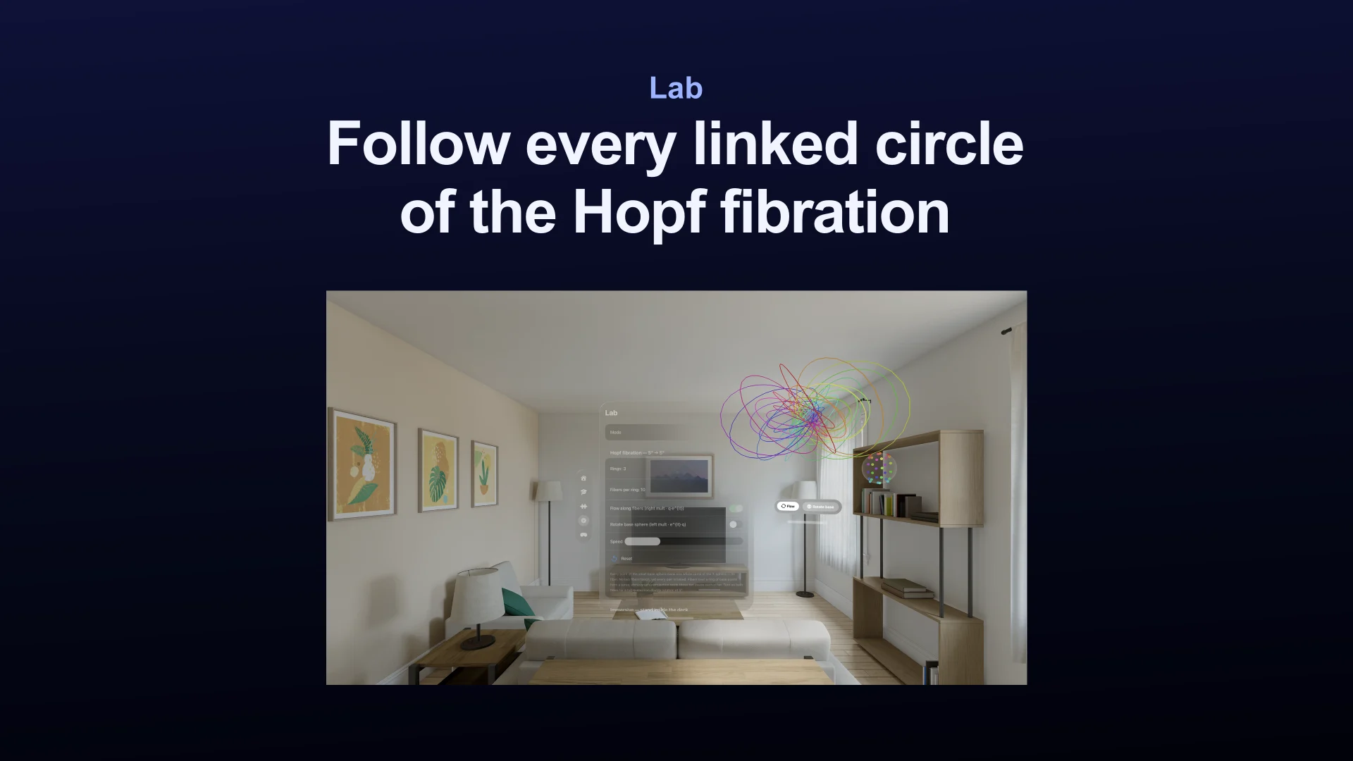 Hopf fibration rendered as nested linked tori in the Lab